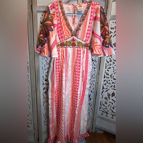 Farm Rio Embroidered V-Neck Maxi Dress - Picture 4 of 9